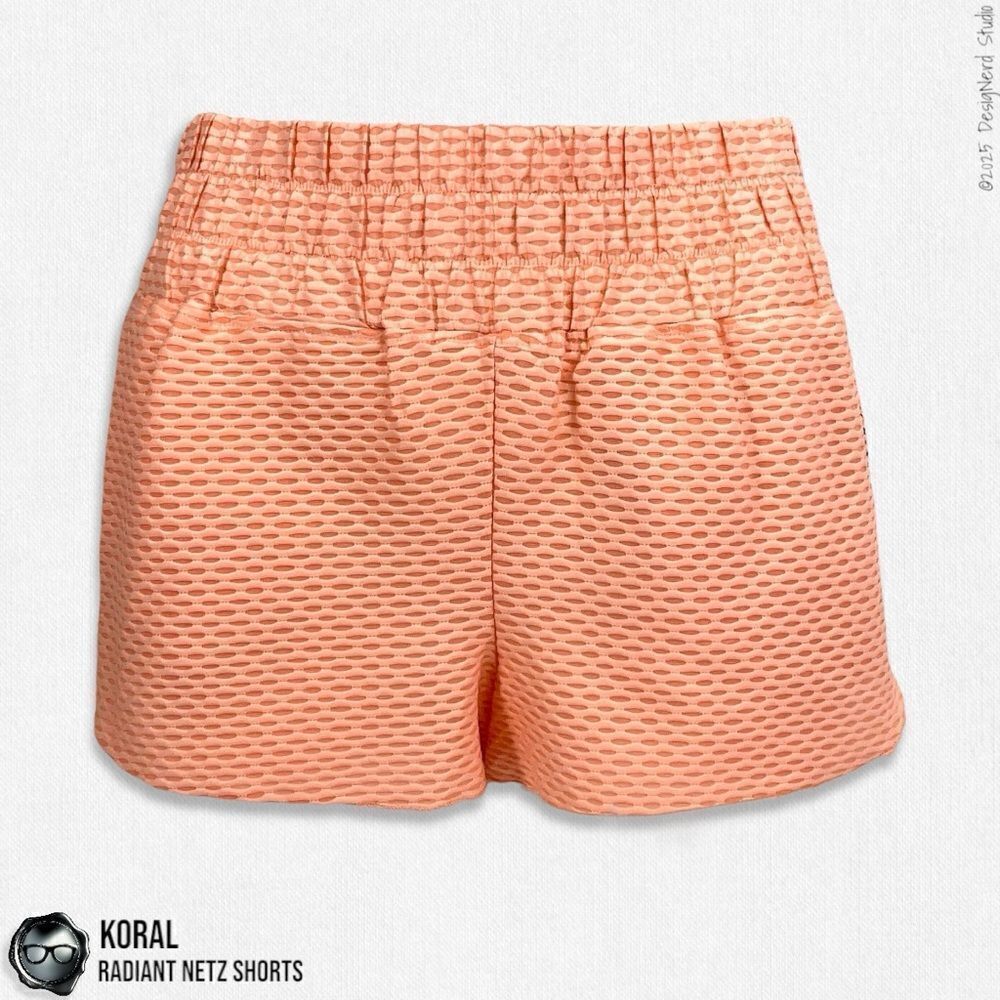 KORAL ACTIVEWEAR RADIANT NETZ SHORTS IN POMPANO ORANGE WOMEN’S MEDIUM